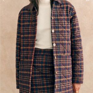 Sézane Will Jacket Ivan Burgundy tartan